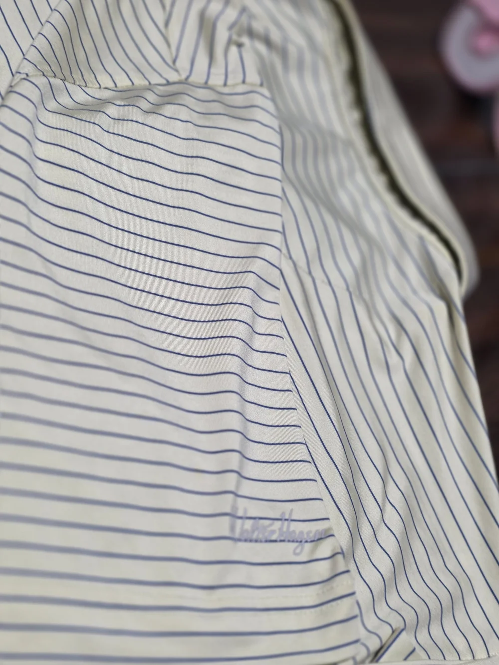 U.S. Polo Assn. Men's Striped Polo Cream & Blue XL